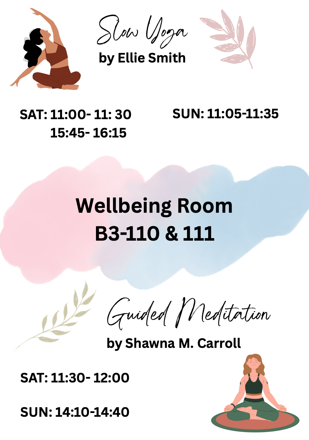 Wellbeing schedule poster
